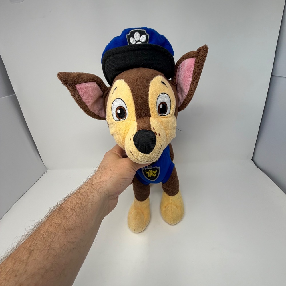 PAW Patrol Chase Plush 14" Stuffed Animal Police Dog German Shepherd Brown Blue